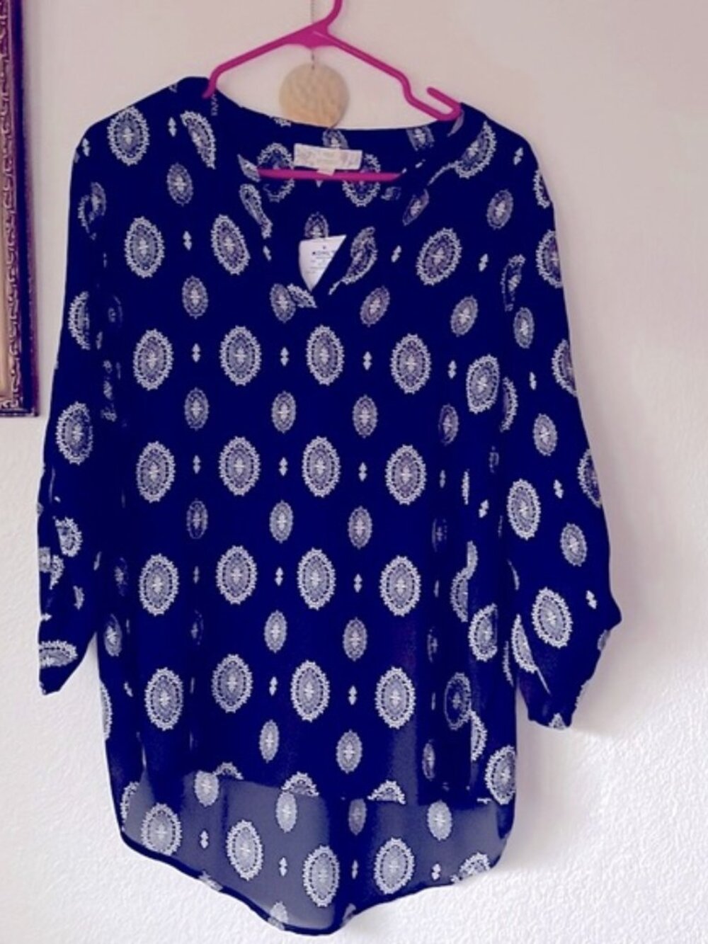Flowy boho print tunic top